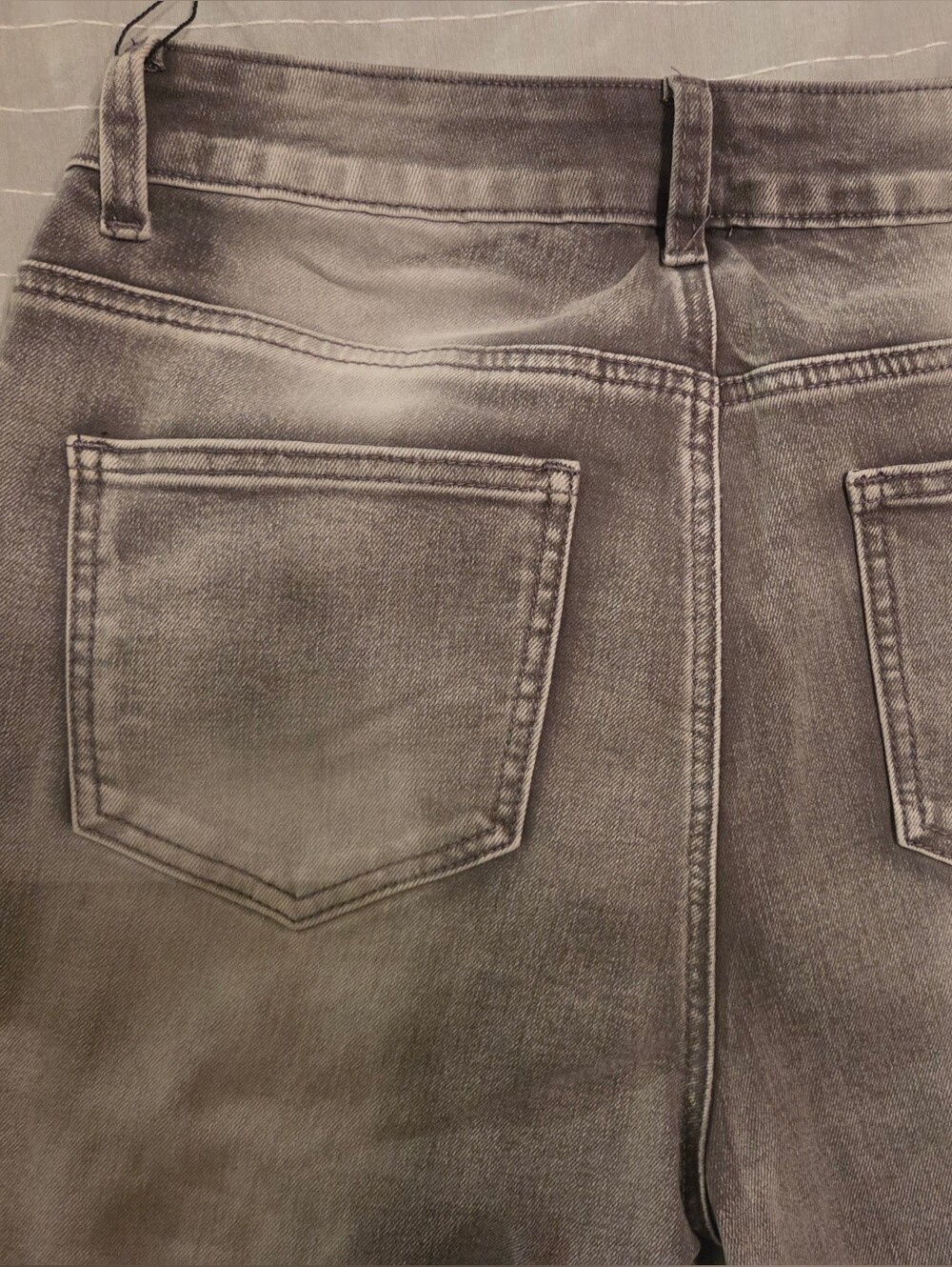 American Bazi Gray Washed Denim Stacked Jeans - M